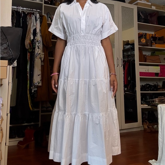 🎊💕💕🎉 Anthropologie White Maxi Shirt Dress - Picture 4 of 6